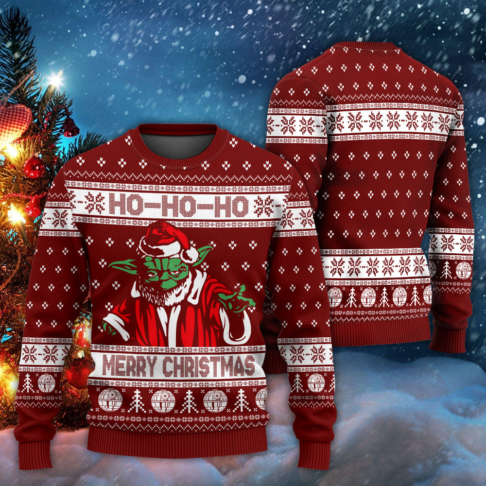 Christmas Star Wars Yoda Season's Greetings - Sweater - Ugly Christmas Sweaters