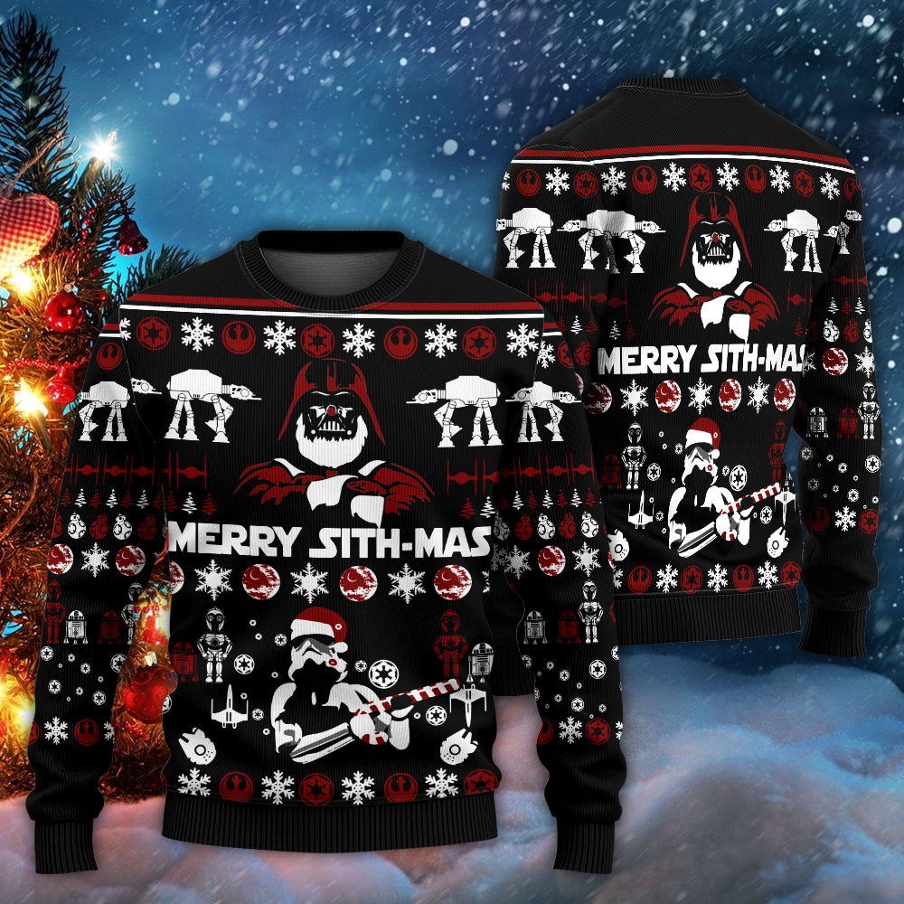 Christmas Star Wars Merry Sith-mas - Sweater - Ugly Christmas Sweaters