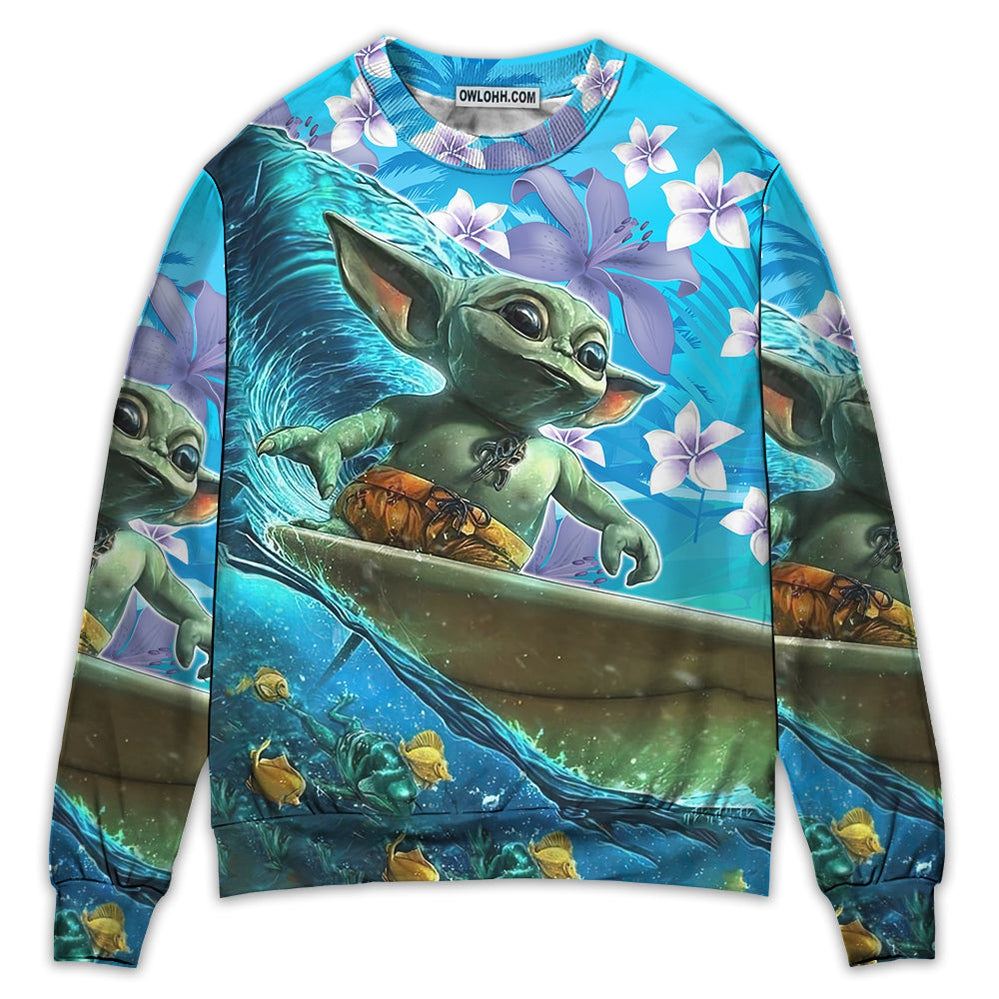 Star Wars Baby Yoda Surfing - Sweater