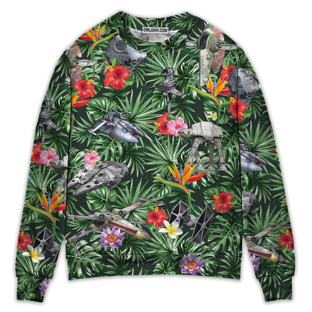 Star Wars Space Ships Tropical Forest - Sweater
