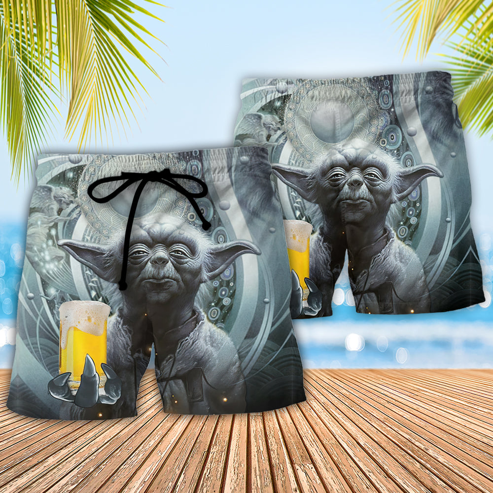 SW Yoda Drink Beer Must There Is No Try - Beach Short