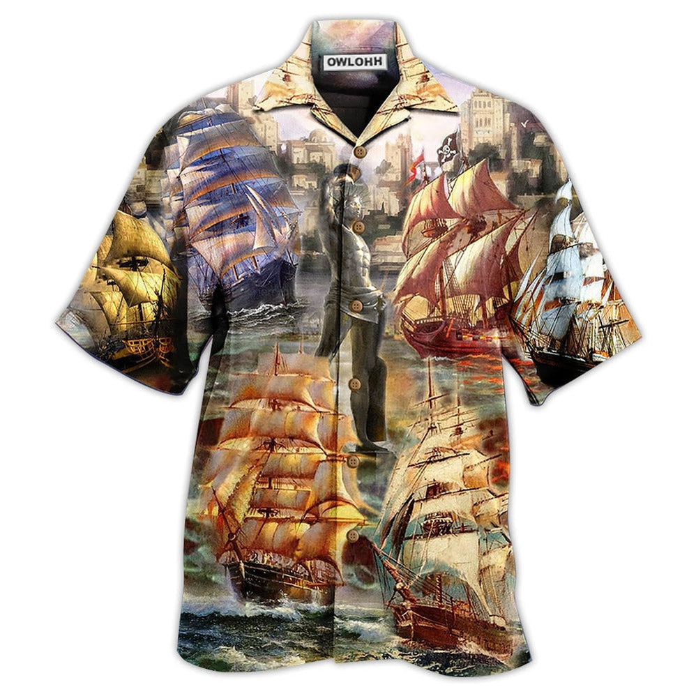 Hawaiian Shirt / Adults / S Sailing Away And Enjoy Your Own Adventure - Hawaiian Shirt - Owls Matrix LTD