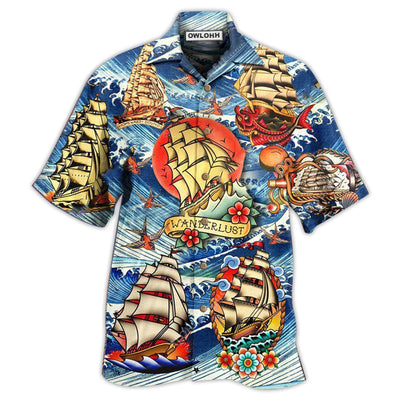Hawaiian Shirt / Adults / S Sailing Lets Go Somewhere Stars Kiss The Ocean - Hawaiian Shirt - Owls Matrix LTD
