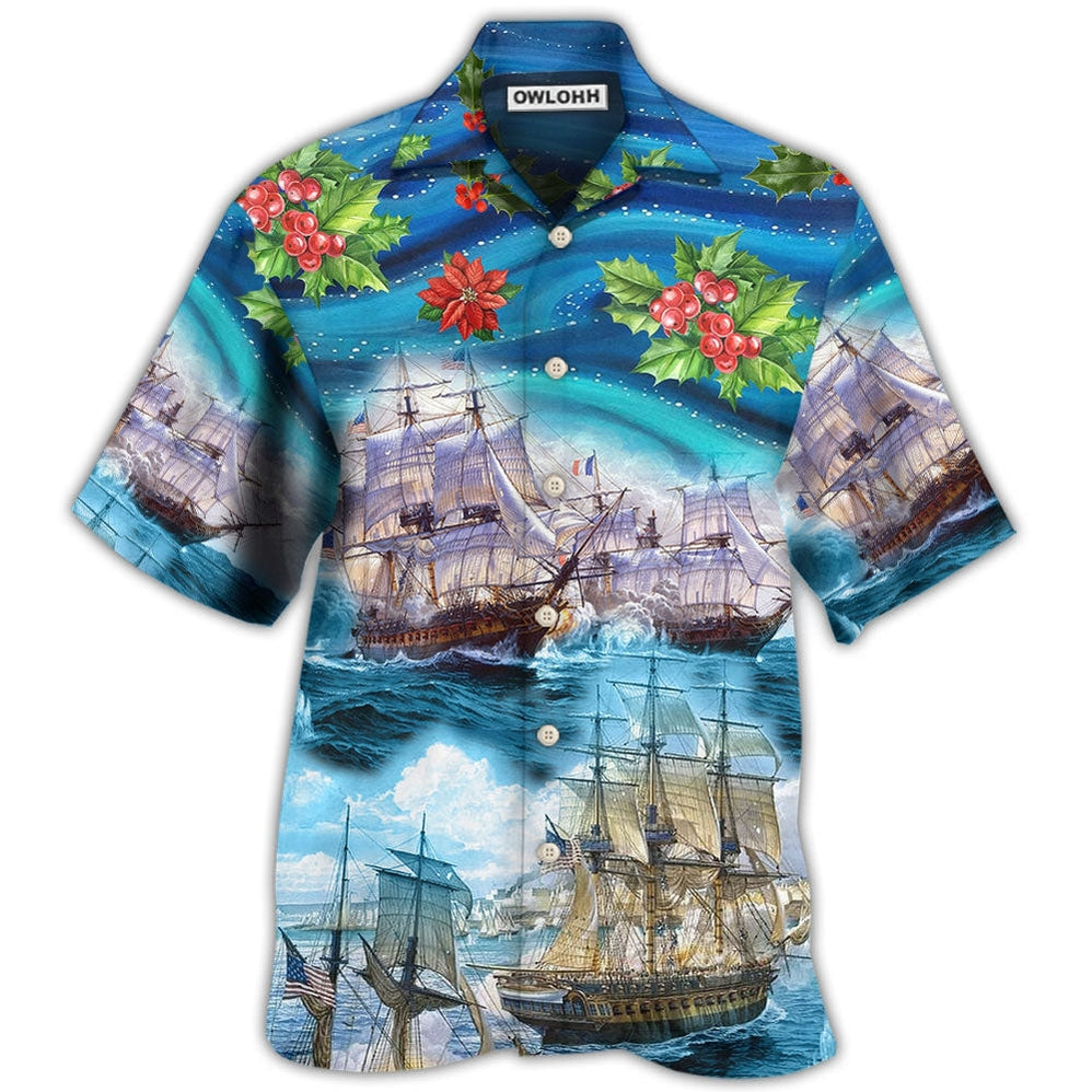Hawaiian Shirt / Adults / S Sailing Go To The Sea Christmas Style - Hawaiian Shirt - Owls Matrix LTD