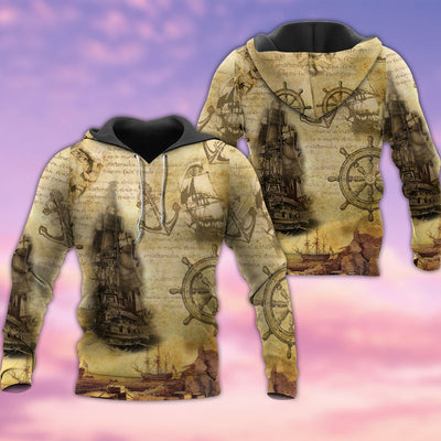 Sailing Ship Into The Sea To Find Your Soul - Hoodie - Owls Matrix LTD