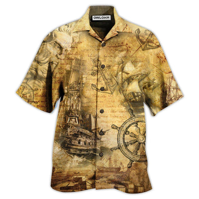 Hawaiian Shirt / Adults / S Sailing Ship Into The Sea To Find Your Soul - Hawaiian Shirt - Owls Matrix LTD