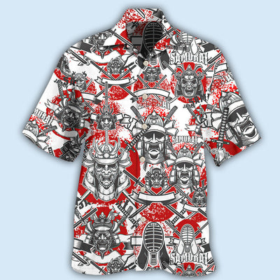 Samurai Japan Red style - Hawaiian shirt - Owls Matrix LTD