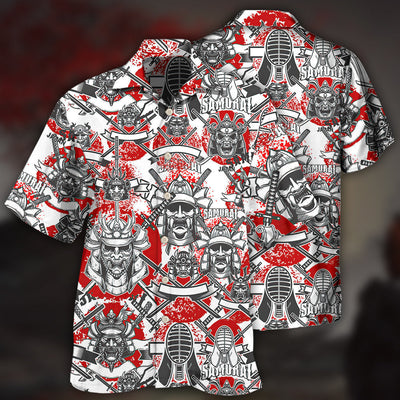 Samurai Japan Red style - Hawaiian shirt - Owls Matrix LTD