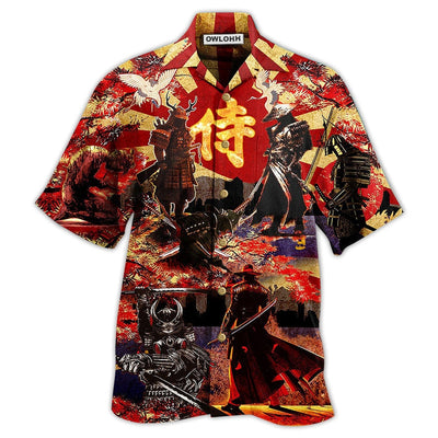 Hawaiian Shirt / Adults / S Samurai Don't Fear Of Death Fear The Unlived Life Samurai - Hawaiian Shirt - Owls Matrix LTD