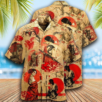 Samurai Girl Strong - Hawaiian Shirt - Owls Matrix LTD