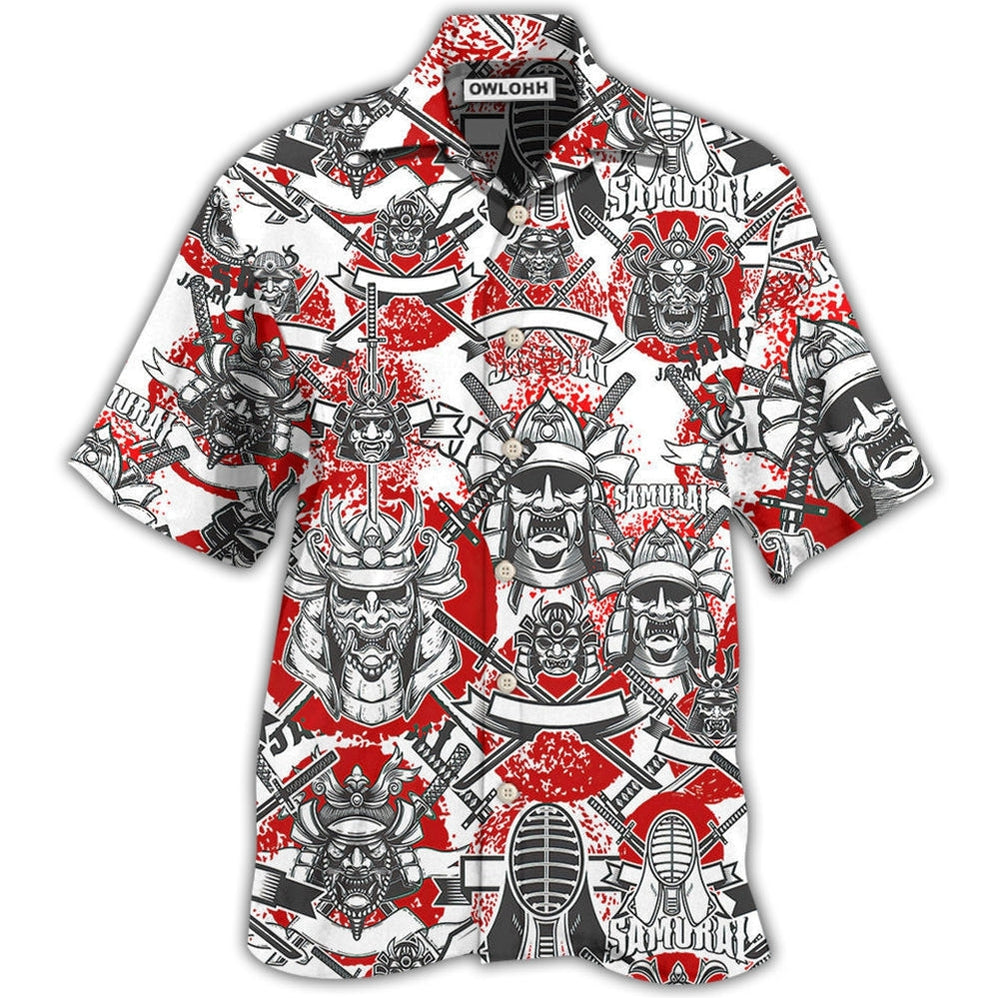 Hawaiian Shirt / Adults / S Samurai Japan Red style - Hawaiian shirt - Owls Matrix LTD