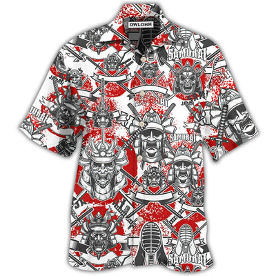 Hawaiian Shirt / Adults / S Samurai Japan Red style - Hawaiian shirt - Owls Matrix LTD