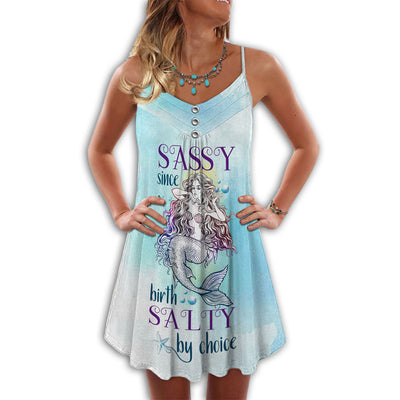 Mermaid Sassy Sine Birth Salty By Choice - Summer Dress - Owls Matrix LTD