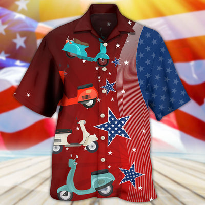 Scooter USA Star Independence Day - Hawaiian Shirt - Owls Matrix LTD