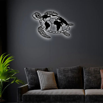 Sea Turtle Love Ocean - Led Light Metal - Owls Matrix LTD
