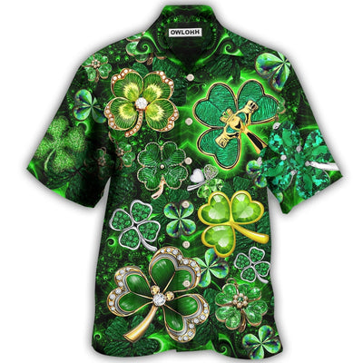 Hawaiian Shirt / Adults / S Irish Shamrock Leaf Diamond - Hawaiian Shirt - Owls Matrix LTD