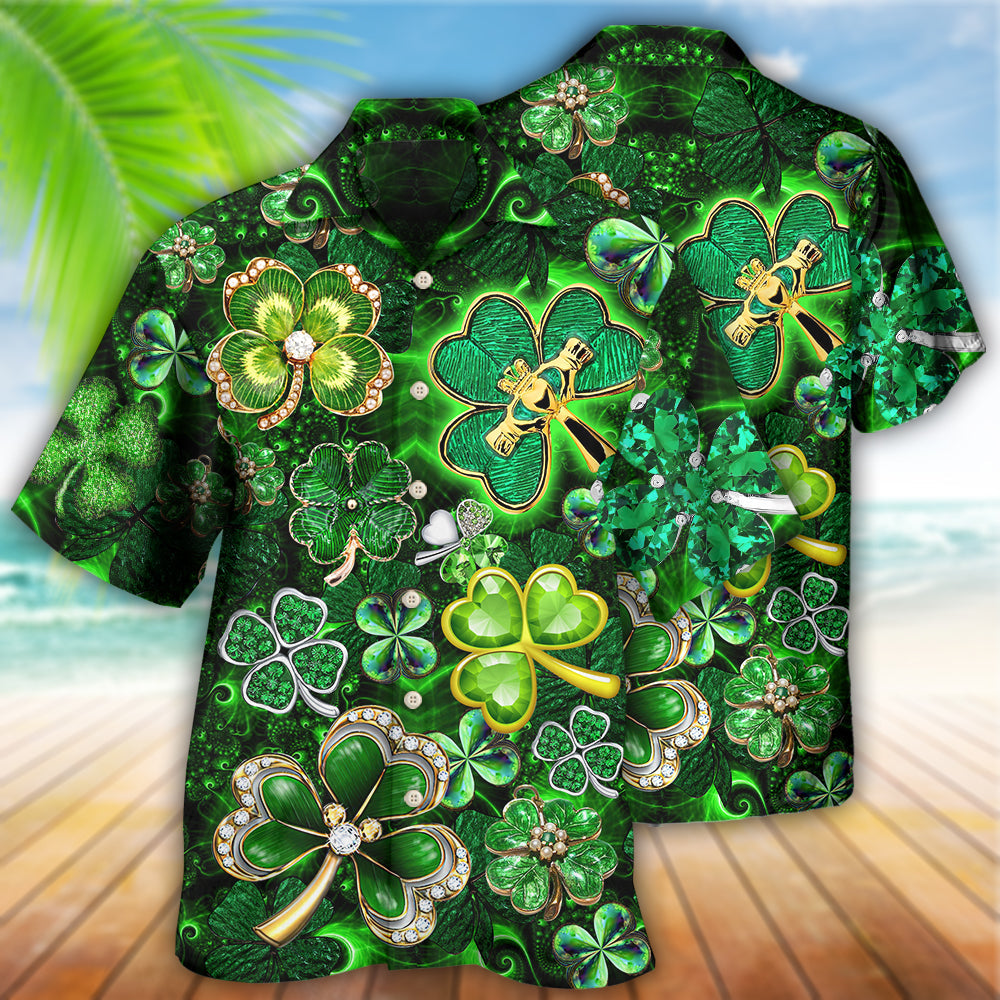 Irish Shamrock Leaf Diamond - Hawaiian Shirt - Owls Matrix LTD