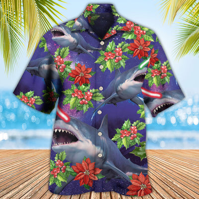 Shark Funny With Xmas Amazing Style - Hawaiian Shirt - Owls Matrix LTD