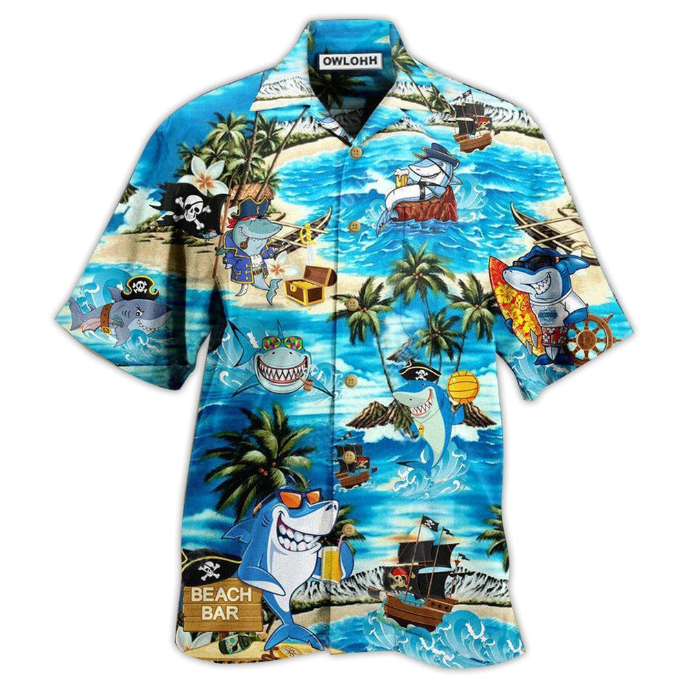Hawaiian Shirt / Adults / S Shark Amazing Pirate Beach Bar - Hawaiian Shirt - Owls Matrix LTD