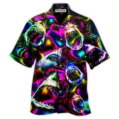 Hawaiian Shirt / Adults / S Shark Angry Loves Color - Hawaiian Shirt - Owls Matrix LTD