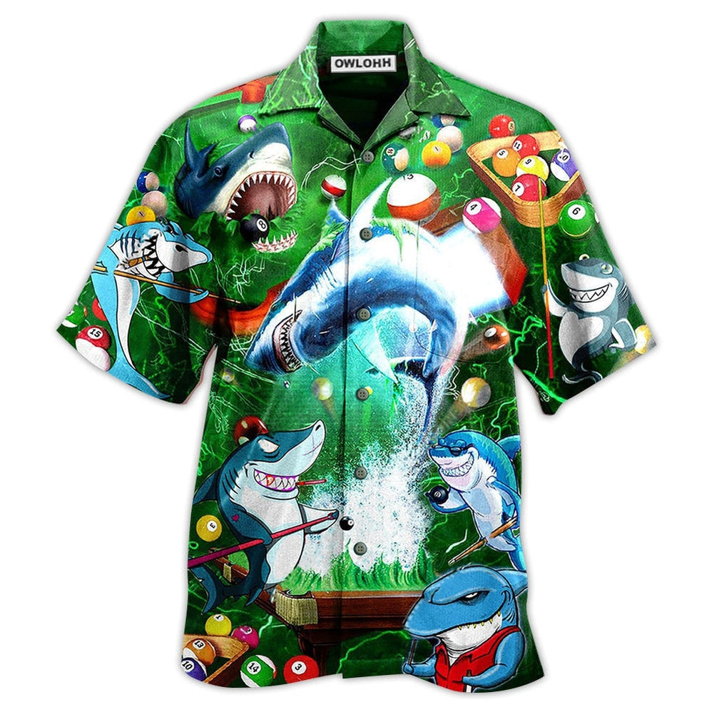 Hawaiian Shirt / Adults / S Shark It Takes Lots Of Balls To Play Pool Cool - Hawaiian Shirt - Owls Matrix LTD
