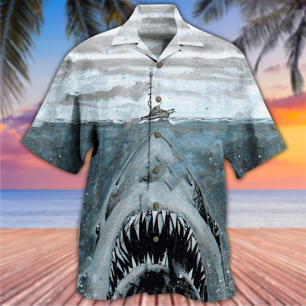 Shark Let Shark Kiss You - Hawaiian Shirt - Owls Matrix LTD