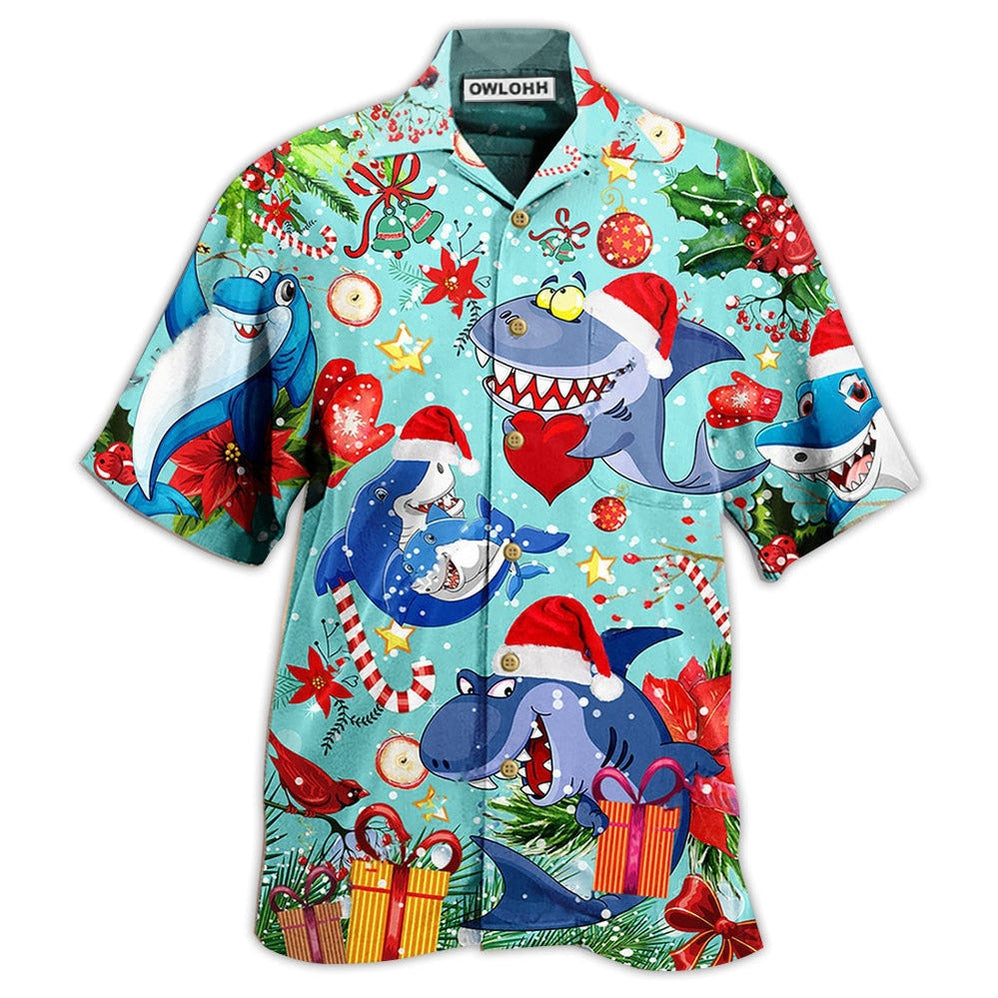 Hawaiian Shirt / Adults / S Shark Love Christmas - Hawaiian Shirt - Owls Matrix LTD