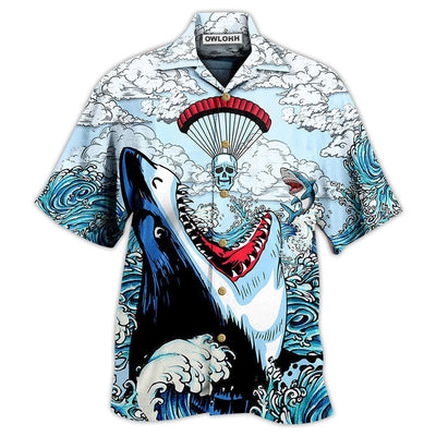 Hawaiian Shirt / Adults / S Shark Love Skull Style - Hawaiian Shirt - Owls Matrix LTD