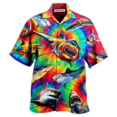 Hawaiian Shirt / Adults / S Shark Rainbow Style Cool - Hawaiian Shirt - Owls Matrix LTD
