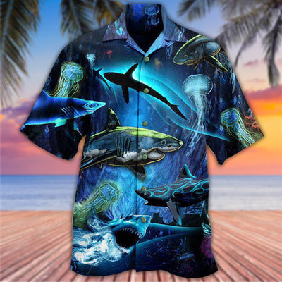 Shark Special In The Deep Ocean - Hawaiian Shirt - Owls Matrix LTD