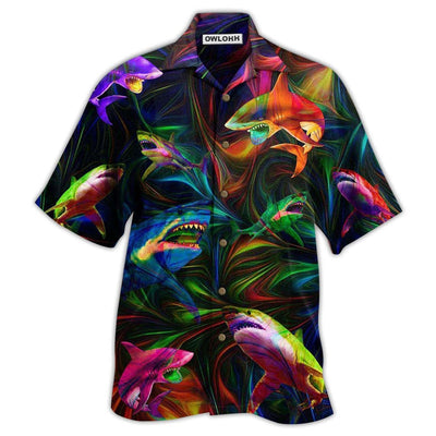 Hawaiian Shirt / Adults / S Shark Neon Style Lover - Hawaiian Shirt - Owls Matrix LTD