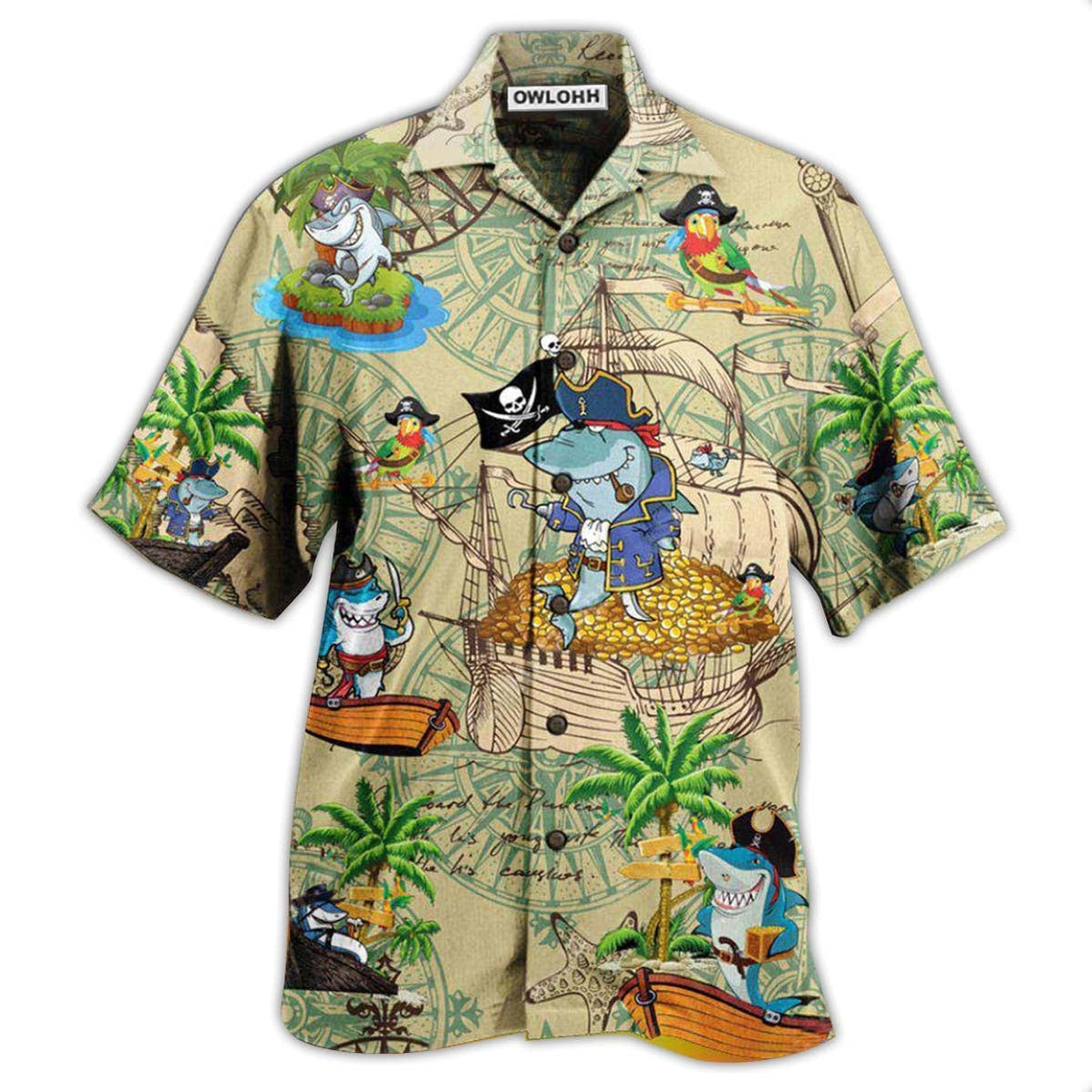 Hawaiian Shirt / Adults / S Shark Amazing Pirate Shark - Hawaiian Shirt - Owls Matrix LTD
