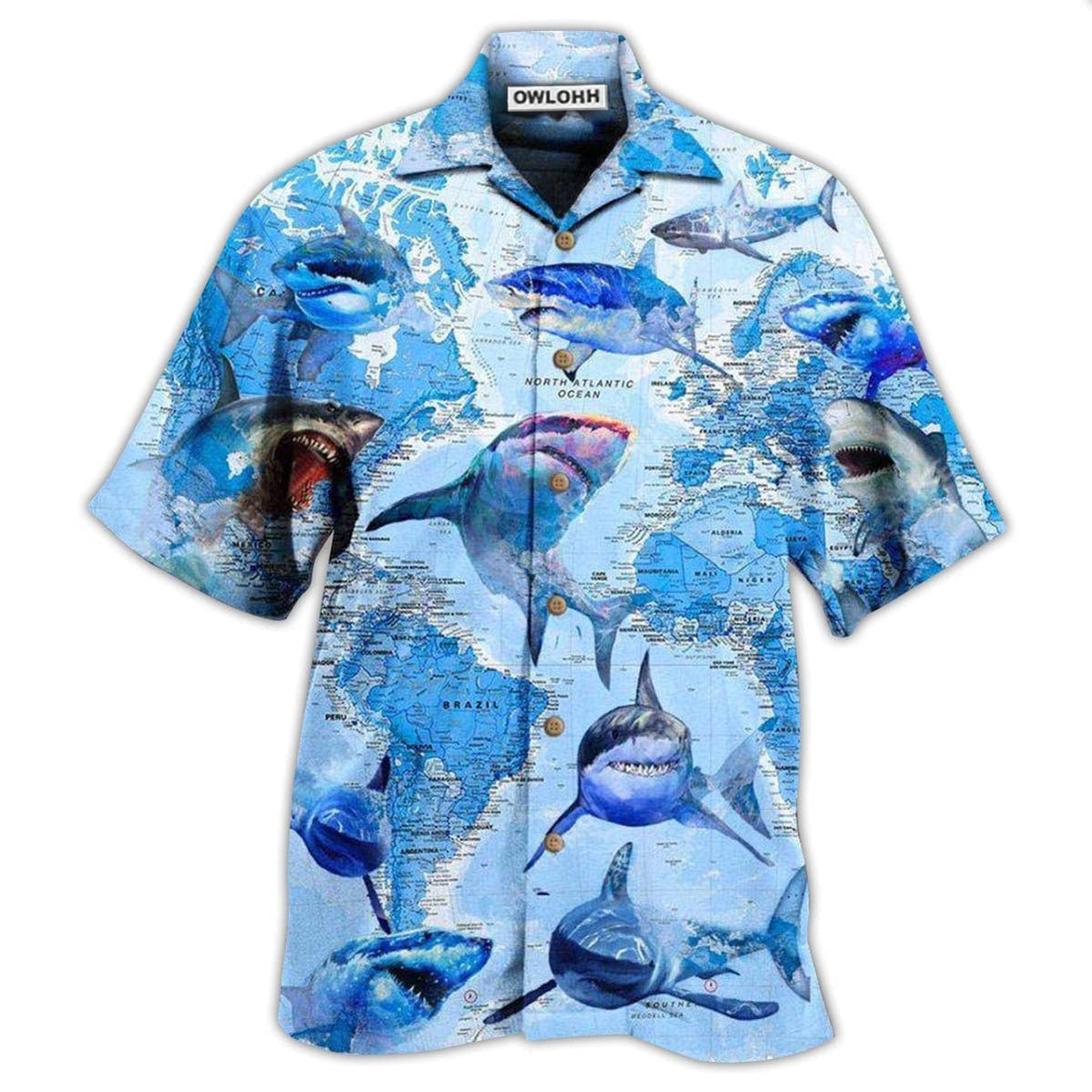 Hawaiian Shirt / Adults / S Shark The Great White Sharks World - Hawaiian Shirt - Owls Matrix LTD