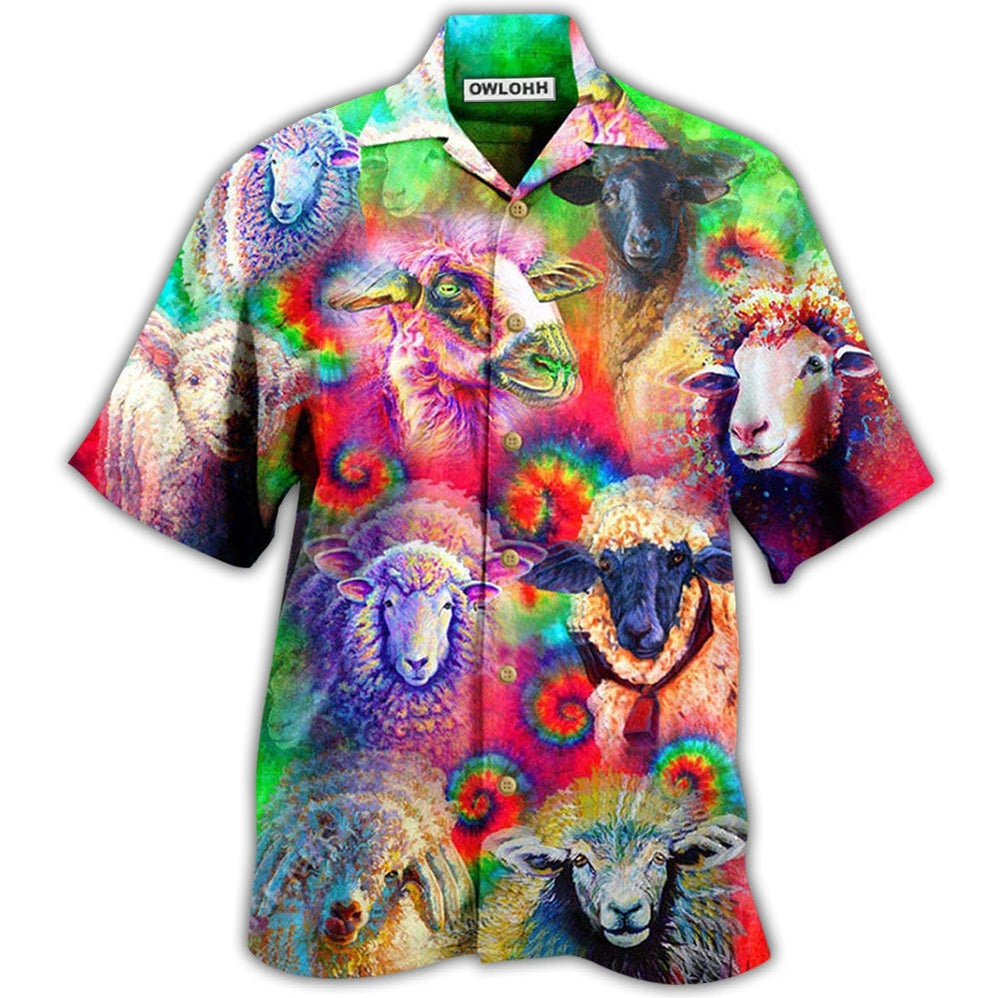 Hawaiian Shirt / Adults / S Sheep Animals Colorful Sheeps - Hawaiian Shirt - Owls Matrix LTD