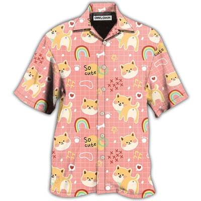 Hawaiian Shirt / Adults / S Shiba Inu Cute Cainbow - Hawaiian Shirt - Owls Matrix LTD