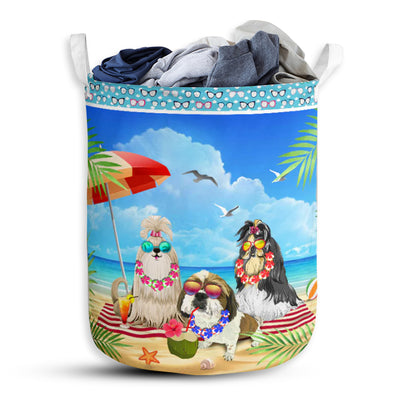 Shih Tzu Beach Summer - Laundry Basket - Owls Matrix LTD