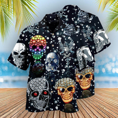 Skull Shiny Diamond - Hawaiian Shirt - Owls Matrix LTD