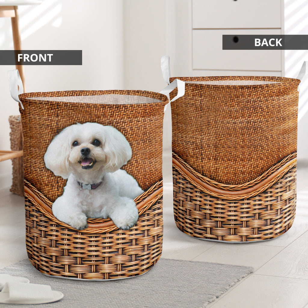 Shipoo Dog Rattan Teaxture - Laundry Basket - Owls Matrix LTD