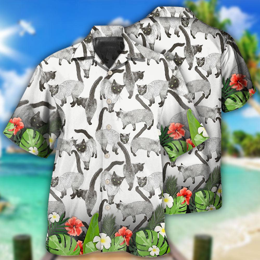 Cat Siamese Cat Lovely Tropical Style - Hawaiian Shirt - Owls Matrix LTD