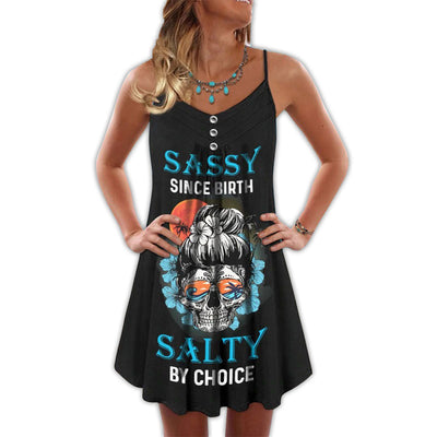 Skull Sassy Skull Salty By Choice - Summer Dress - Owls Matrix LTD