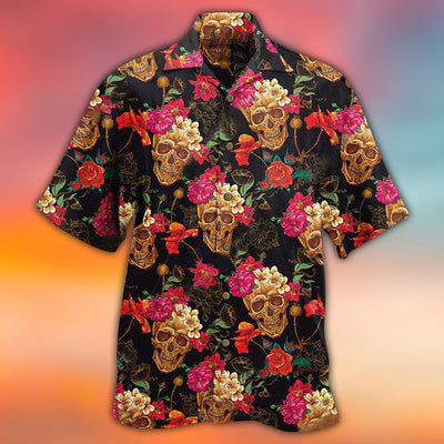 Skull Amazing Flowers Sugar - Hawaiian Shirt - Owls Matrix LTD