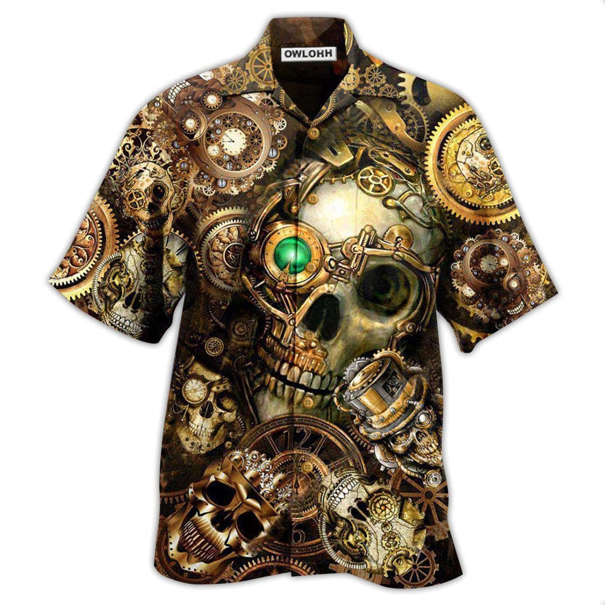 Hawaiian Shirt / Adults / S Skull Amazing Steampunk - Hawaiian Shirt - Owls Matrix LTD