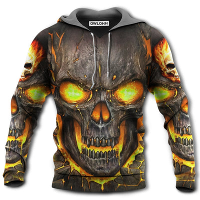 Unisex Hoodie / S Skull And Fire Amazing - Hoodie - Owls Matrix LTD