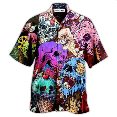 Hawaiian Shirt / Adults / S Skull And Ice Cream - Hawaiian Shirt - Owls Matrix LTD