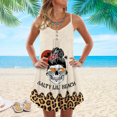 Skull Beach Salty Lil' Beach - Summer Dress - Owls Matrix LTD