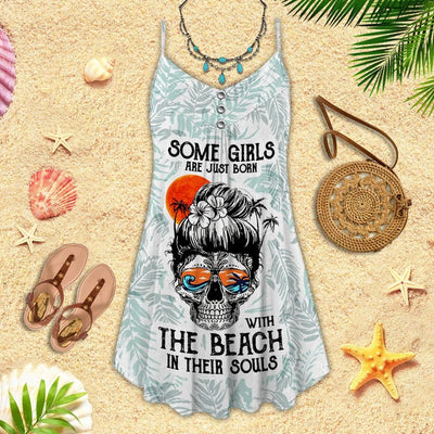 Skull Beach Soul The Beach In Their Souls - Summer Dress - Owls Matrix LTD