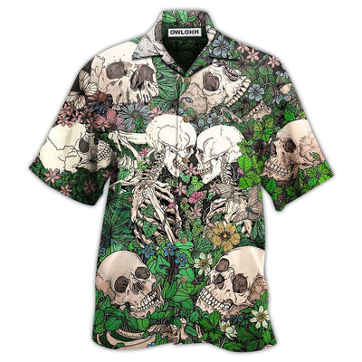 Hawaiian Shirt / Adults / S Skull Couple Kiss - Hawaiian Shirt - Owls Matrix LTD