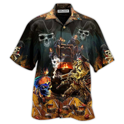 Hawaiian Shirt / Adults / S Skull Just A Chasing Booty Life - Hawaiian Shirt - Owls Matrix LTD