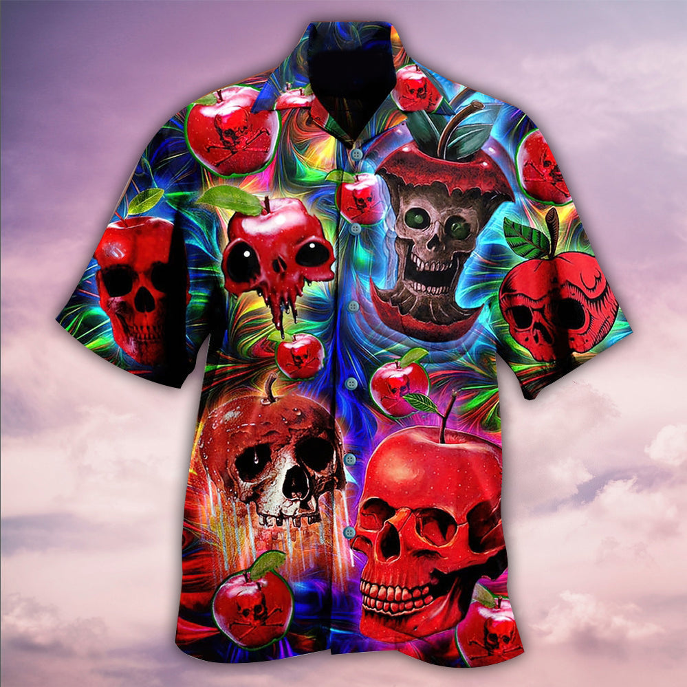 Skull Love Apple - Hawaiian Shirt - Owls Matrix LTD
