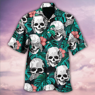 Skull Love Beautiful Life - Hawaiian Shirt - Owls Matrix LTD